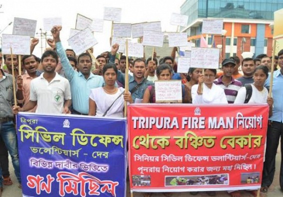 Fireman job chaos: deprived youths staged protest rally, unemployment toll on a rise in the state